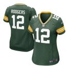 Women's Green Bay Packers #12 Aaron Rodgers Green Limited football Jerseys