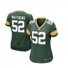 Women's Green Bay Packers #52 Clay Matthews Green Limited football Jersey