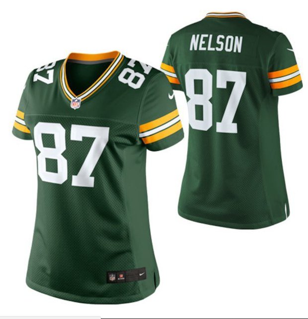 Women's Green Bay Packers #87 Jordy Nelson Green Limited football Jersey
