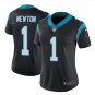Women's Carolina Panthers #1 Cam Newton Black Limited football Jersey