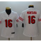 Women's Joe Montana Jersey #16 San Francisco 49ers Football Player Jerseys white