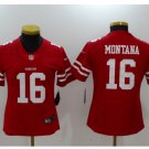 Women's Joe Montana Jersey #16 San Francisco 49ers Football Player Jerseys Red