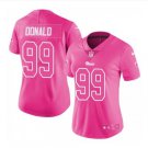 Women's Los Angels Rams #99 Aaron Donald game jersey pink