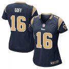 Women's Los Angels Rams #16 Jared Goff Football jersey navy blue