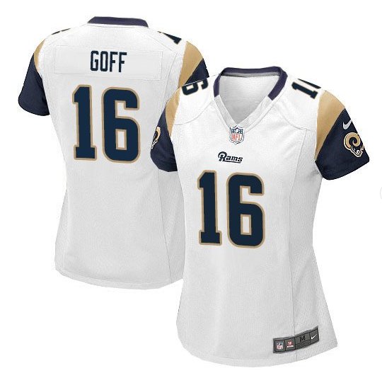 Women's Los Angels Rams #16 Jared Goff Football jersey white
