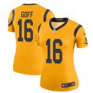 Women's Los Angels Rams #16 Jared Goff Football jersey yellow