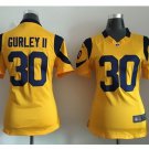 Women's Los Angels Rams #30 Todd Gurley Football jersey navy yellow
