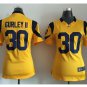 Women's Los Angels Rams #30 Todd Gurley Football jersey navy yellow
