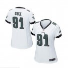 Women's Philadelphia Eagles #91 Fletcher Cox football jersey white
