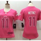 Women's Eagles #11 Carson Wentz jersey pink fashion