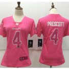 Women's Dallas Cowboys #4 Dak Prescott pink fashion jersey
