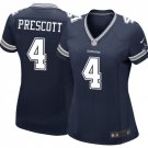 Women's Dallas Cowboys #4 Dak Prescott game jersey navy blue