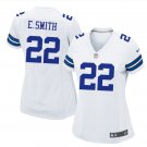 Women's Dallas Cowboys #22 Emmitt Smith Football jersey white blue