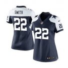 Women's Dallas Cowboys #22 Emmitt Smith Football jersey blue white