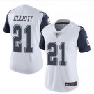 Women's Cowboys #21 Ezekiel Elliott color rush jersey white