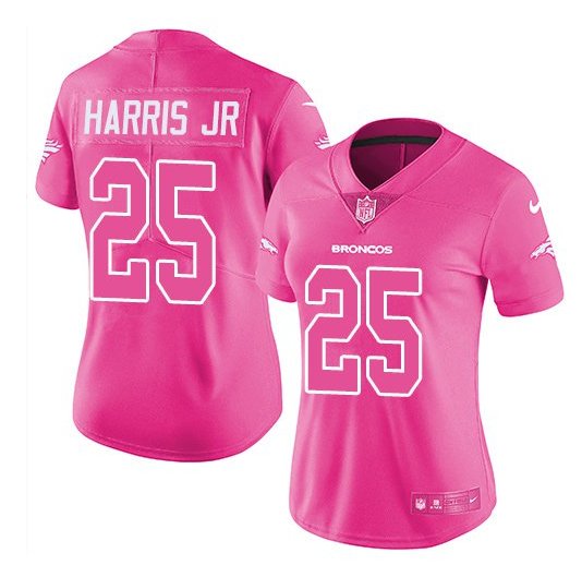 Women's Danver Broncos #25 Chris Harris JR pink fashion jersey