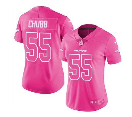 Women's Denver Broncos 55 Bradley Chubb jersey pink fashion