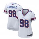Women Bills #98 Star LOTULELEI WHITE fashion jersey