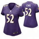 Women Baltimore Ravens #52 Ray Lewis game jersey purple