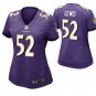 Women Baltimore Ravens #52 Ray Lewis game jersey purple