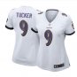 Women's Baltimore Ravens #9 Justin Tucker White Game football Jersey