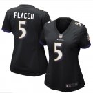 Women Baltimore Ravens #5 Joe Flacco game jersey black
