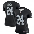 Women's Oakland Raiders #24 Marshawn Lynch Black Game football Jersey