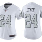 Women Oakland Raiders #24 Marshawn Lynch color rush jersey white