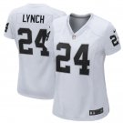 Women's Oakland Raiders #24 Marshawn Lynch White Game football Jersey