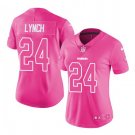 Women's Raiders #24 Marshawn Lynch pink fashion jersey