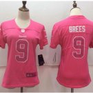 Women's New Orleans Saints #9 Drew Brees pink fashion jersey