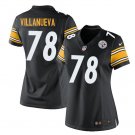 Women's Steelers #78 Alejandro Villanueva football jersey black