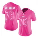 Women's Steelers #78 Alejandro Villanueva football jersey pink