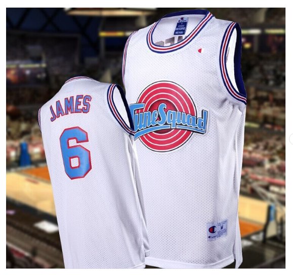 Men's Big dunk #6 LEBRON JAMES White Jersey Throwback