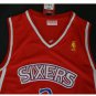 Men's 76ers #3 Allen Iverson Red Basketball Stitched Jersey Throwback
