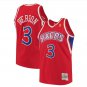 Men's 76ers #3 Allen Iverson Red Basketball Stitched Jersey Throwback