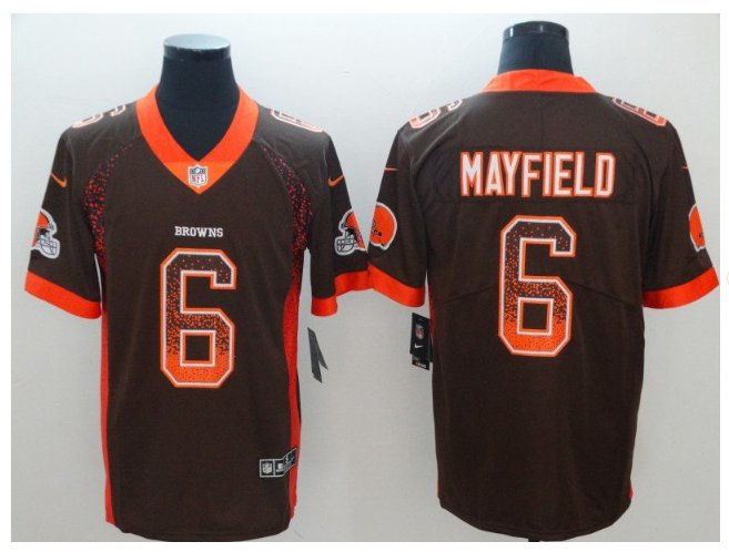 Men's Browns 6 Baker Mayfield drift fashion color rush Jersey