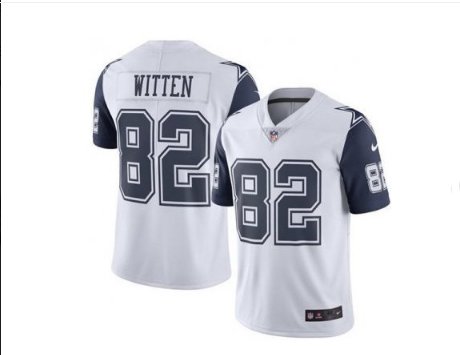 Men's Dallas Cowboys #82 Jason Witten color rush Limited jersey white