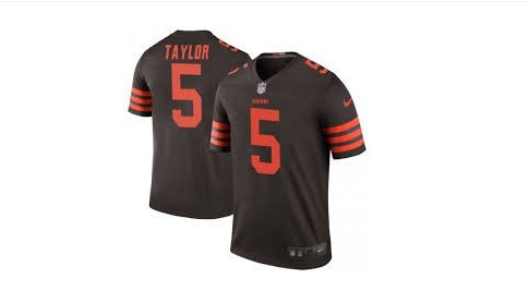 Men's Browns #5 Tyrod Taylor color rush Limited jersey brown