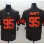 Men's Browns #95 Myles Garrett color rush Limited jersey brown