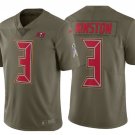Mens Buccaneers #3 Jameis Winston salute to service jersey olive