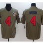 Men's Texans #4 Deshaun Watson salute to service jersey olive