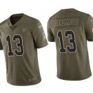 Men's Saints 13 Michael Thomas salute to service jersey olive