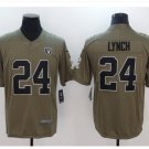Men Raiders Marshawn Lynch salute to service jersey olive