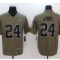 Men Raiders Marshawn Lynch salute to service jersey olive