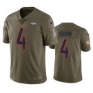 Men Broncos 4 Case Keenum salute to service jersey olive
