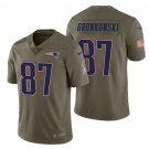 Men's Patriots 87 Rob Gronkowski salute to service Jersey olive