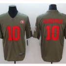 Men's 49ers #10 Jimmy Garoppolo salute to service Jersey olive