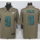 Men's Eagles #9 Nick Foles salute to service Jersey olive