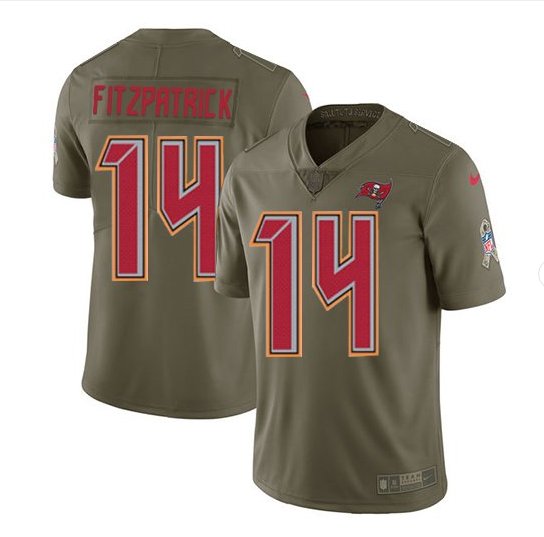 Men's Ryan Fitzpatrick Tampa Bay Buccaneers salute to service Jersey olive